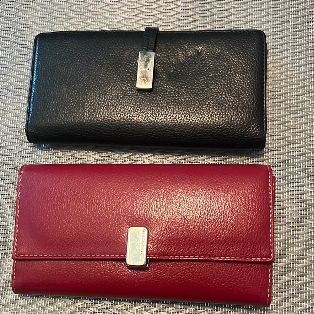 Liz Claiborne Red Wallet and black leather wallet